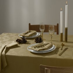 Compliments Wind Damask Dug 150x300cm Brass