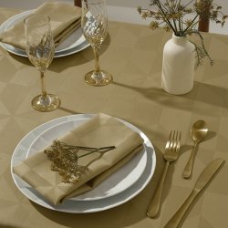 Compliments Wind Damask Dug 150x350cm Brass