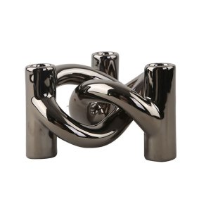 Cooee Design - Lykke Three Lysestage - Dark Silver