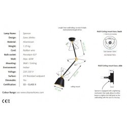 Eleanor Home Lampe Spencer - Sort/Guld Finish