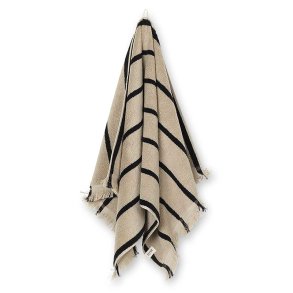 Ferm Living Alee Hndklde - Sand/Sort - 50 x 100 cm