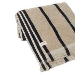 Ferm Living Alee Hndklde - Sand/Sort - 50 x 100 cm