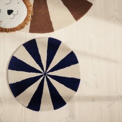 Ferm Living Arch T�ppe - Lille - Bright Blue/Off-White