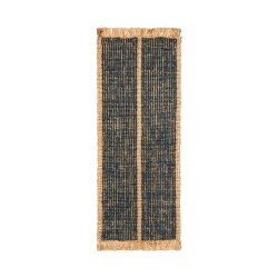Ferm Living Athens Stripes Lber 80x200 cm Natural/Ink Blue