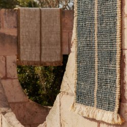 Ferm Living Athens Stripes Lber 80x200 cm Natural/Off-white