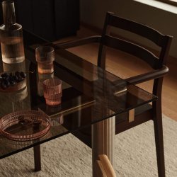 Ferm Living Atura Spisebord 160x90 cm Rustfrit St�l/Tinted Glass