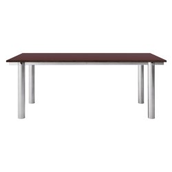 Ferm Living Atura Spisebord 200x90 cm Rustfrit St�l/Burgundy Linoleum