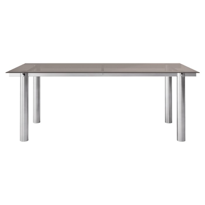 Ferm Living Atura Spisebord 200x90 cm Rustfrit St�l/Tinted Glass