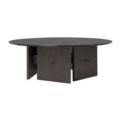 Ferm Living Aukko Sofabord Tonet Glas/M�rkbejdset Eg