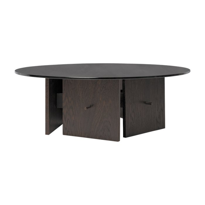 Ferm Living Aukko Sofabord Tonet Glas/M�rkbejdset Eg