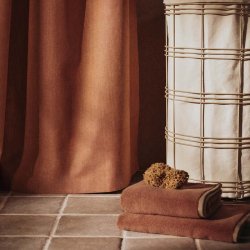 Ferm Living Badeforh�ng Chambray Brown Clay