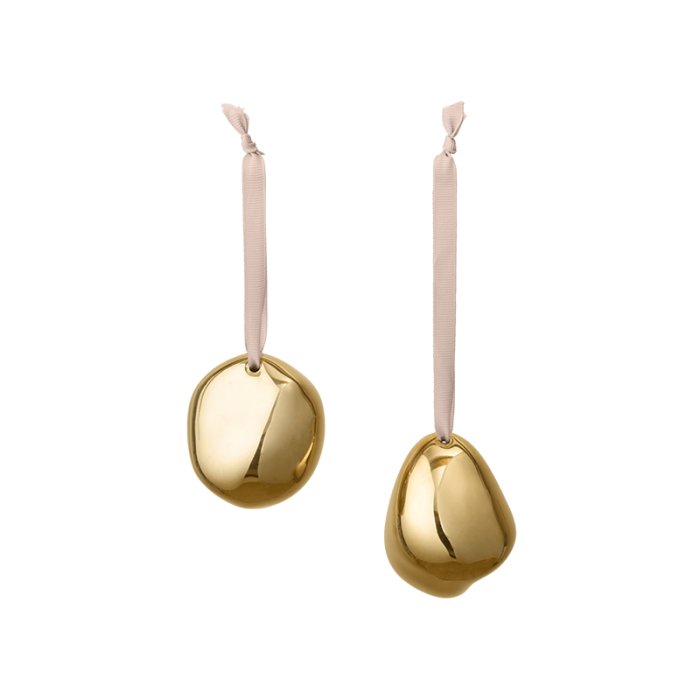 Ferm Living Bellure Julekugler 2 stk. Messingfinish