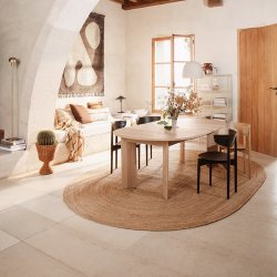Ferm Living Bevel Spisebord Extend. x2 Hvid Olieret Eg