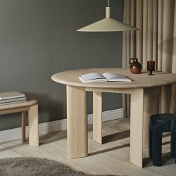 Ferm Living Bevel Spisebord Rund �117 cm Hvid Olieret Eg