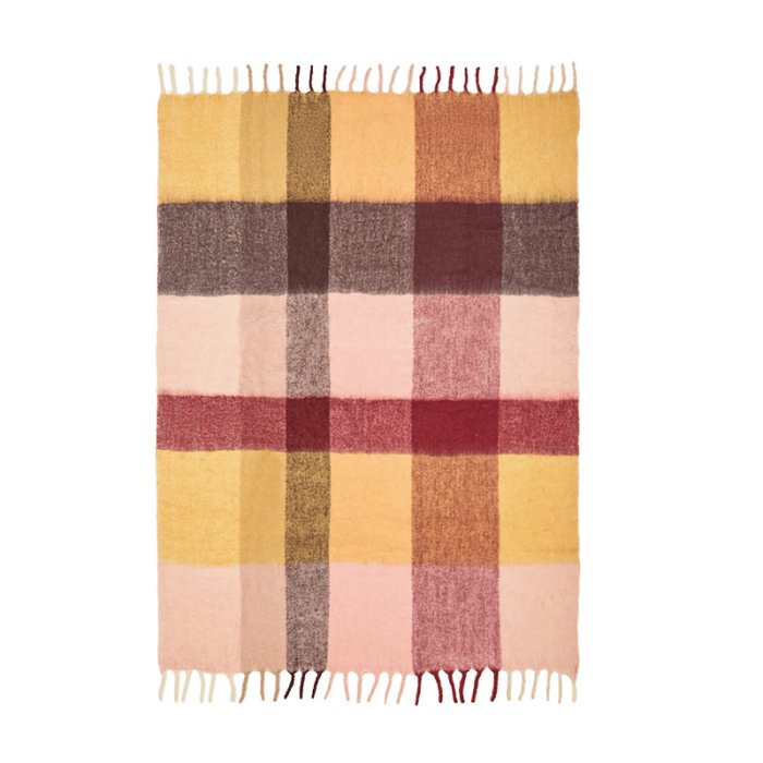 Ferm Living Blur Mohair Plaid Butter/Pale Rose