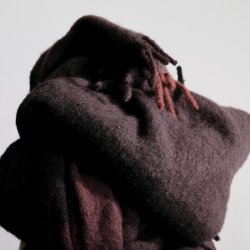 Ferm Living Blur Mohair Plaid Dark Chocolate/Oxide Red