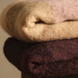 Ferm Living Blur Mohair Plaid Dark Chocolate/Oxide Red