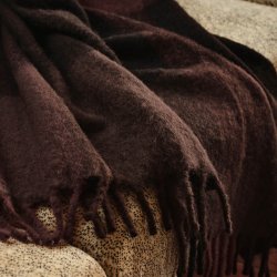 Ferm Living Blur Mohair Plaid Dark Chocolate/Oxide Red