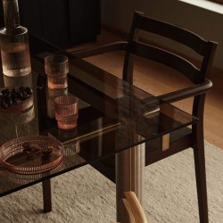 Ferm Living Boda Spisebordsstol m/ Arml�n M�rkbejdset B�g