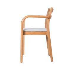 Ferm Living Boda Spisebordsstol m/ Arml�n Rugged Boucl� Natur Eg/Off-white
