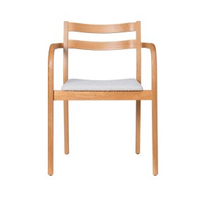 Ferm Living Boda Spisebordsstol m/ Arml�n Rugged Boucl� Natur Eg/Off-white