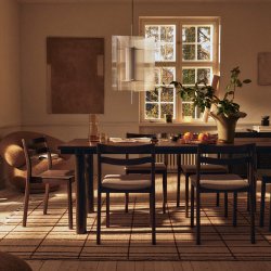 Ferm Living Boda Spisebordsstol Soft Boucl� M�rkbejdset B�g/Natural