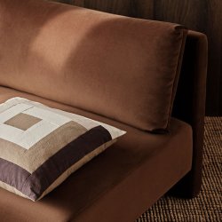 Ferm Living Border Patchwork pude - 50x50 - Coffee/Dark Sand