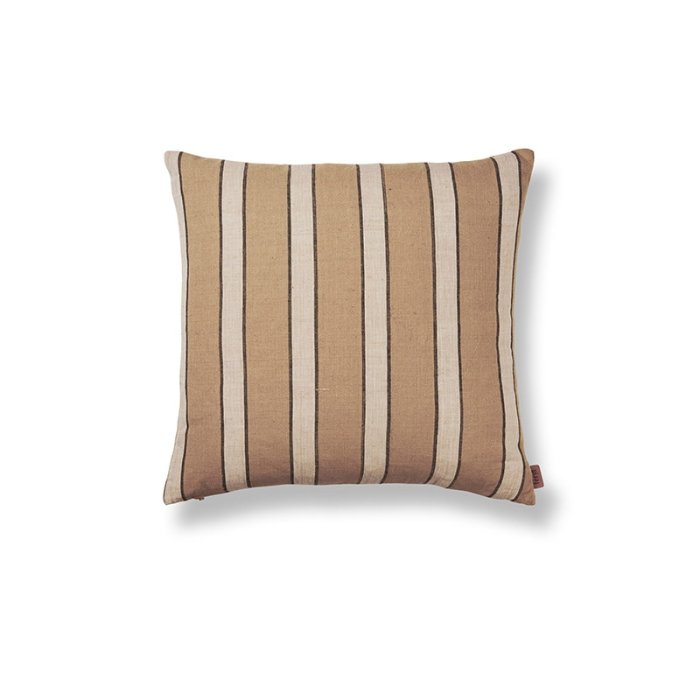 Ferm Living Brown Cotton Pude - Stripe - 50x50 cm