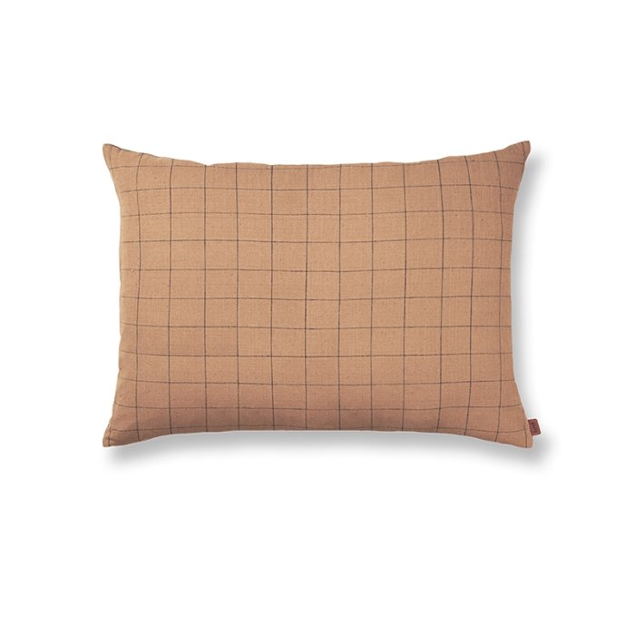 Ferm Living Brown Cotton Pude - Grid - 80x60 cm