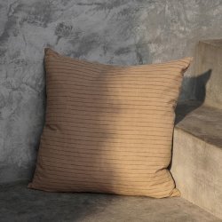 Ferm Living Brown Cotton Pude - Lines - 50x50 cm