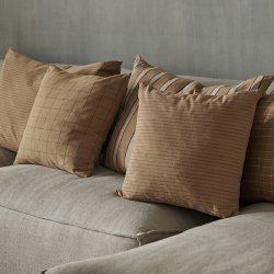 Ferm Living Brown Cotton Pude - Grid - 50x50 cm