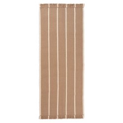 Ferm Living Calm Kelim Lber - 80x200 cm - Dark Sand/Off-white
