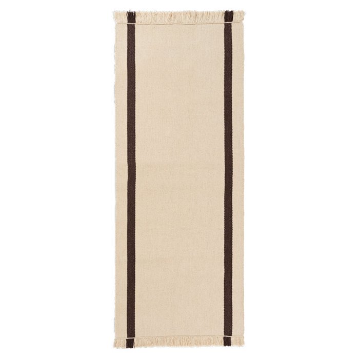 Ferm Living Calm Kelim Lber - 80x200 cm - Off-white/Coffee