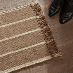 Ferm Living Calm Kelim Mtte - 50x70 cm - Dark Sand/Off-white