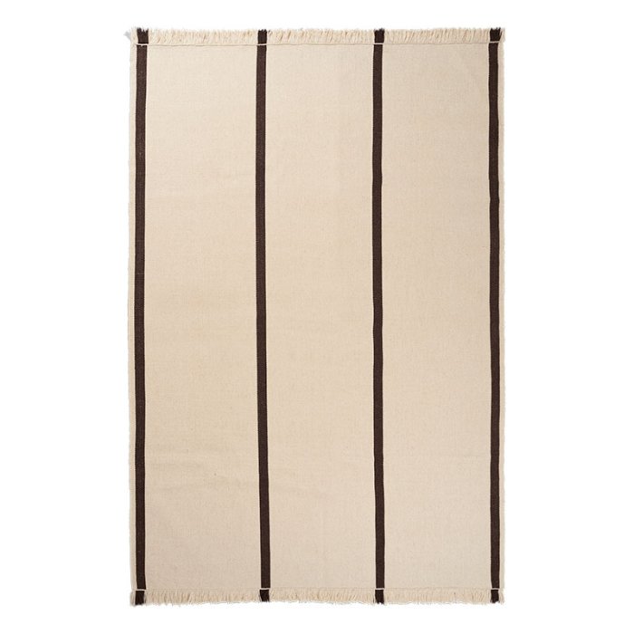 Ferm Living Calm Kelim Tppe - 200x300 cm - Off-white/Coffee