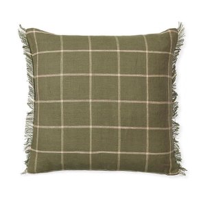 Ferm Living Calm Pude - 50x50 cm - Olive/Off-White