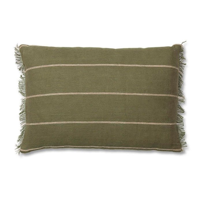 Ferm Living Calm Pude - 40x60 cm - Olive/Off-white