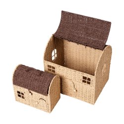 Ferm Living Casu Storage Opbevaringshuse 2 stk Natural/Dark Brown