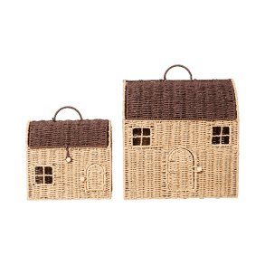 Ferm Living Casu Storage Opbevaringshuse 2 stk Natural/Dark Brown
