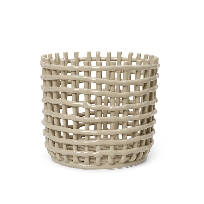 Ferm Living Ceramic Basket - Large - Cashmere