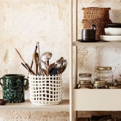 Ferm Living Ceramic Basket - Large - Off-White