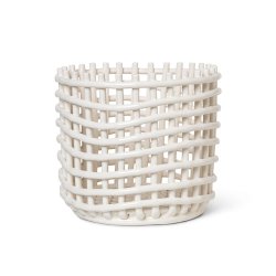 Ferm Living Ceramic Basket - Large - Off-White