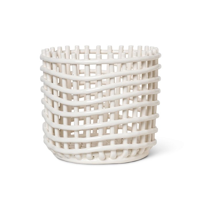 Ferm Living Ceramic Basket - Large - Off-White