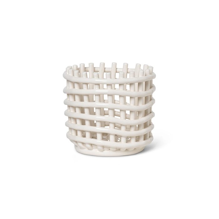 Ferm Living Ceramic Basket - Small - Off-White