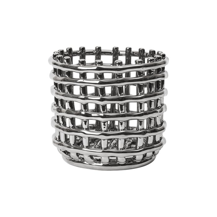 Ferm Living Ceramic Basket Small S�lvfinish