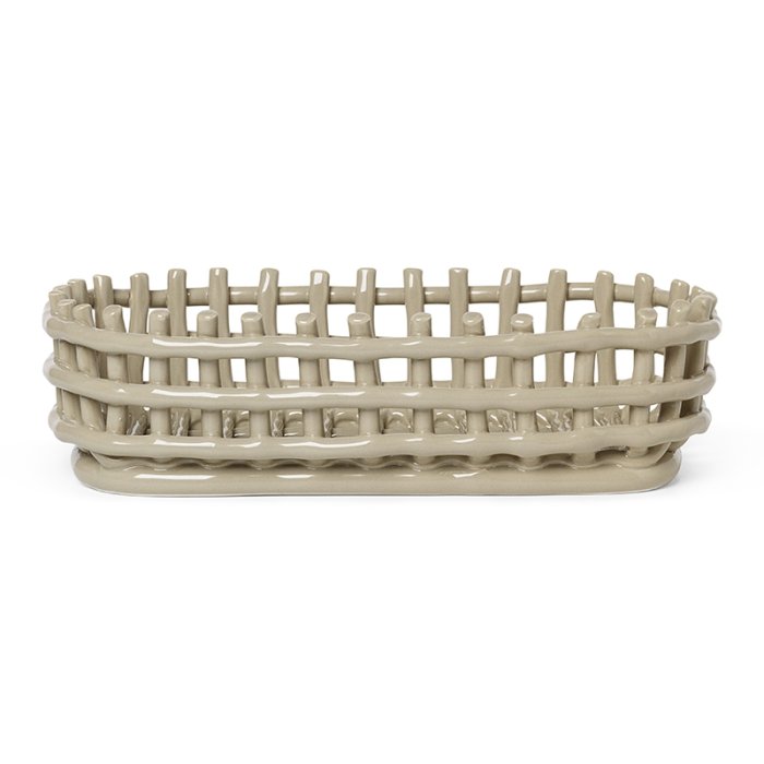 Ferm Living Ceramic Basket - Oval - Cashmere