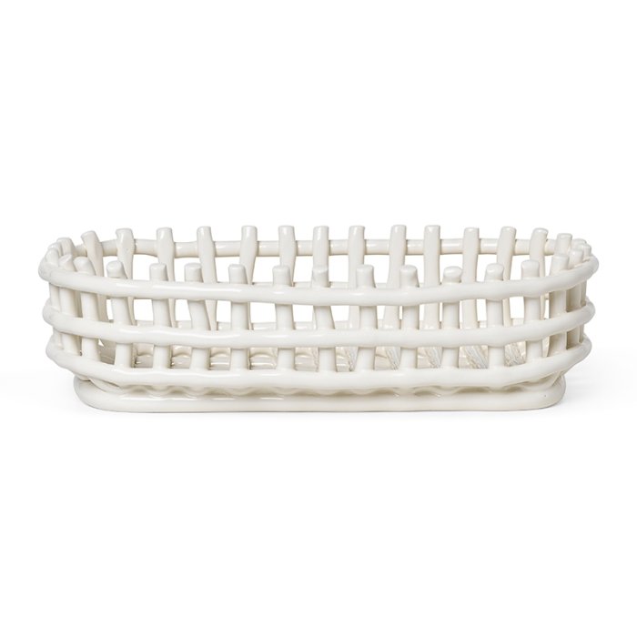 Ferm Living Ceramic Basket - Oval - Off-White