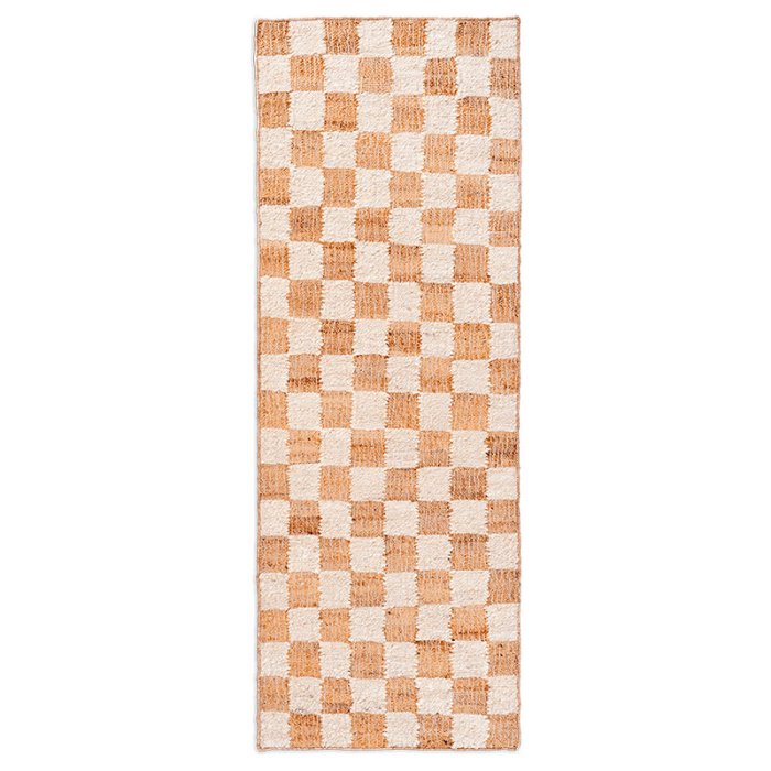 Ferm Living Check Uld/Jute Lber - 70x180 cm - Off-white/Natural