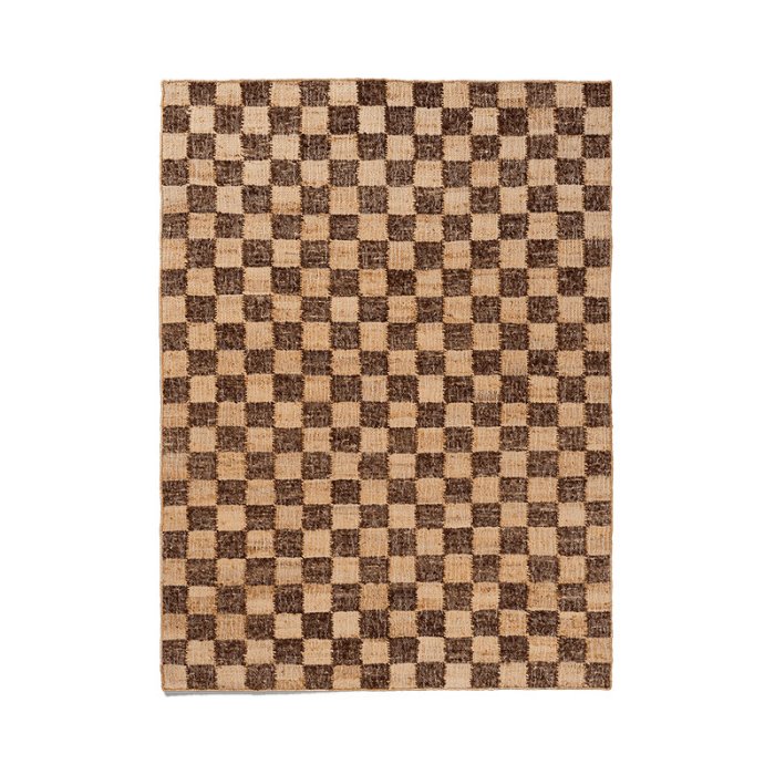 Ferm Living Check Uld/Jute Tppe - 140 x 200 - Coffee/Natural