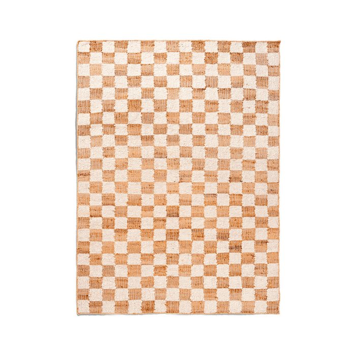 Ferm Living Check Uld/Jute Tppe - 140 x 200 - Off-white/Natural